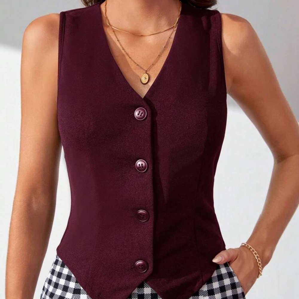 Elegant Burgundy Sleeveless Top